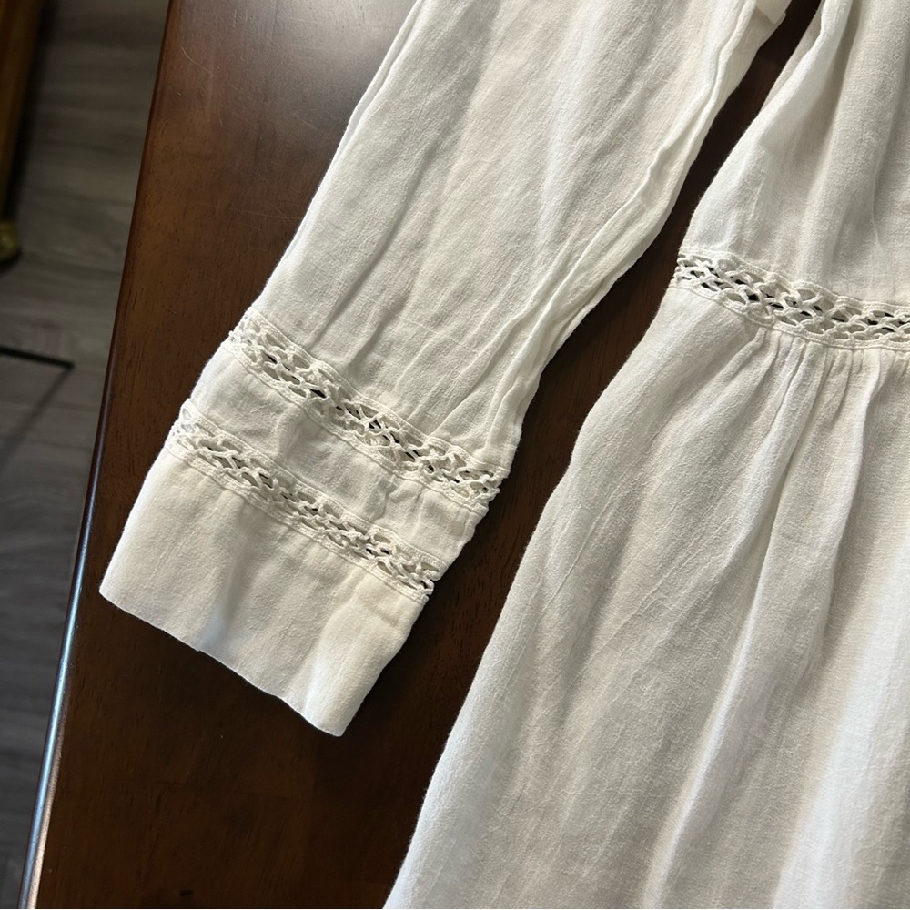 Rebecca Taylor white pintuck lace detailed shirt size 4 - Picture 5 of 15